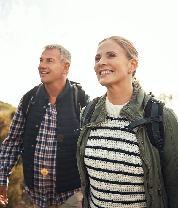 smiling middle aged couple