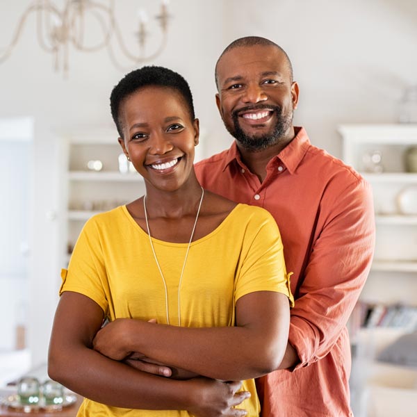 smiling middle aged couple